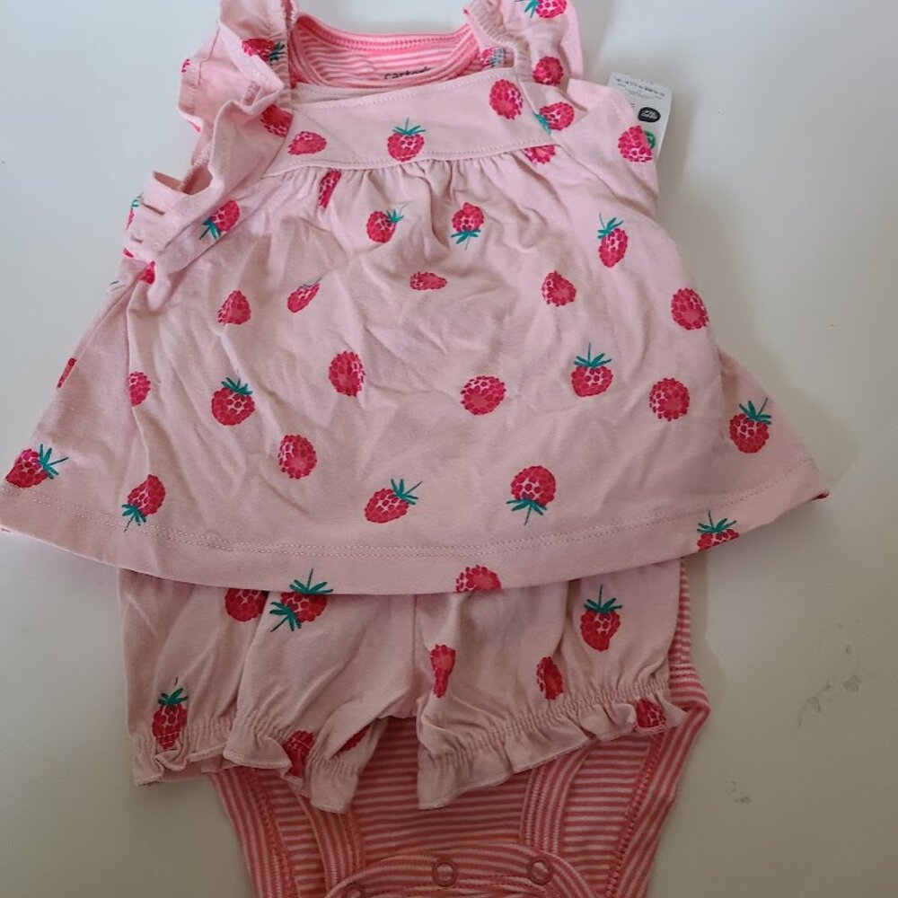 Carters Just One You Baby Girl 3 Piece Set Raspberry, 12M